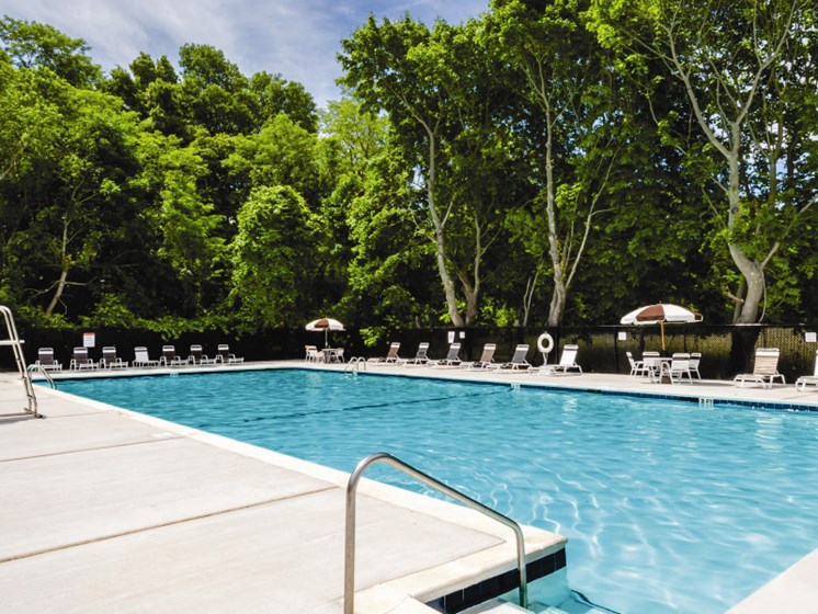 adult swimming pool at Pinewood Village, Coram, New York